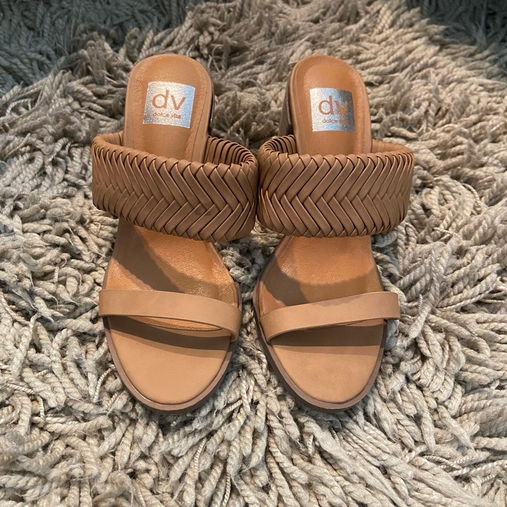 Tan Dolce vita strap heels